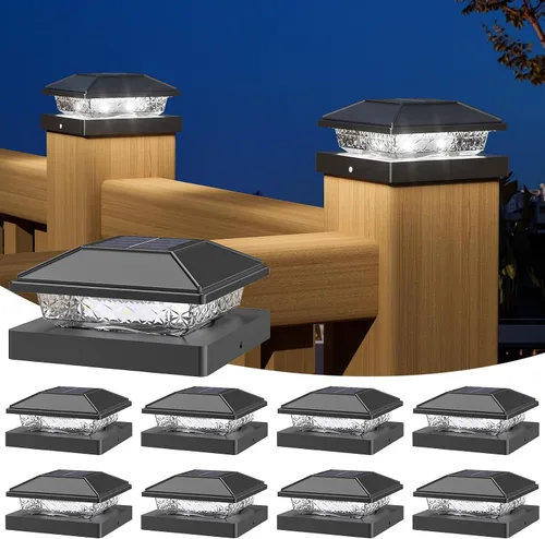 Vista 19 de NIORSUN Luces solares para postes de 4 x 4, blanco cálido, paquete de 12