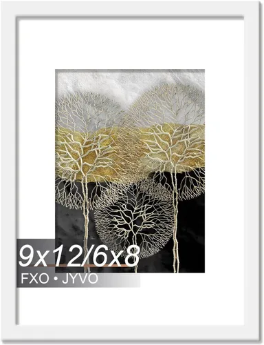 Vista 107 de Fxojyvo Marco de Fotos de 4x6, Muestra Foto de 3.5x5 con Paspartú o 4 x 6 Sin Paspartú, Liviano y de Alta Transparencia Marco de 4 por 6 para Pared