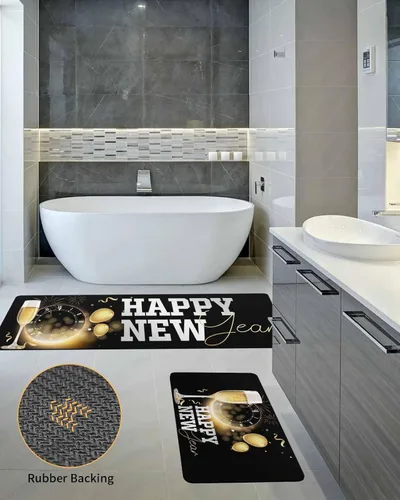 Vista 5 de Tapete de baño para bañera, antideslizante, de secado rápido y absorbente, tierra de diatomeas, fregadero, dormitorio, cocina, lavable, tapete
