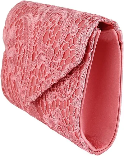 Vista 7 de JIAN YA NA Bolso de mano para mujer, elegante bolso de noche de encaje floral, diseño de sobre para boda, fiesta, graduación, cóctel