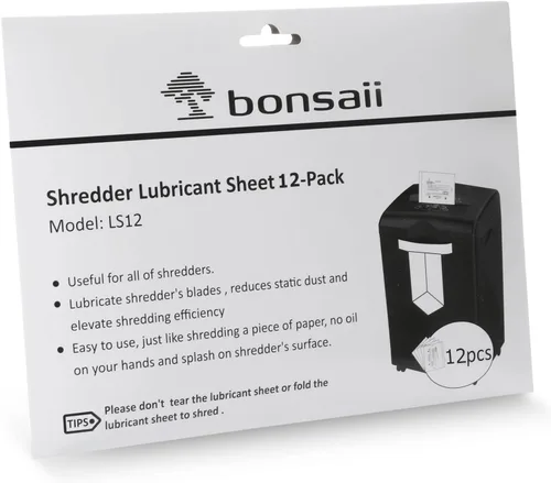 Vista 9 de Bonsaii Trituradora de papel S120-C de 8 hojas para uso en la oficina en casa y paquete de 12 hojas de lubricante