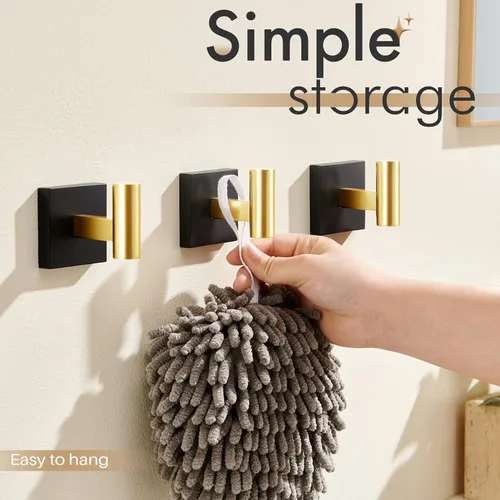 Vista 11 de KOKOSIRI Ganchos para batas de baño, ganchos para toallas, ganchos montados en la pared, accesorios de baño, paquete de 2 unidades, color negro