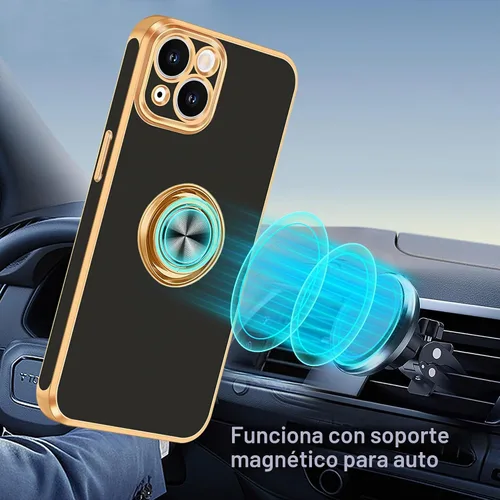 Vista 7 de Fingic Funda para iPhone 14 [con soporte de anillo de 360°] [Soporte magnético para automóvil] Funda de teléfono con soporte para teléfono