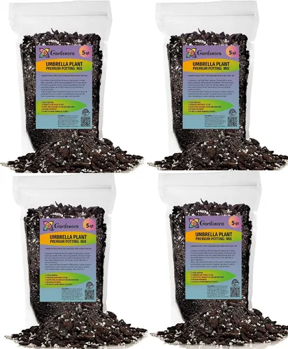 Vista 4 de Gardenera Umbrella Plant Potting Mix - Mezcla prémium para follaje vibrante y fuerte desarrollo de raíces, 1 cuarto de galón