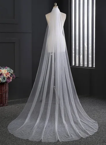 Vista 3 de EllieHouse 1 Tier Plain Tulle Wedding Bridal Veil With Metal Comb E22