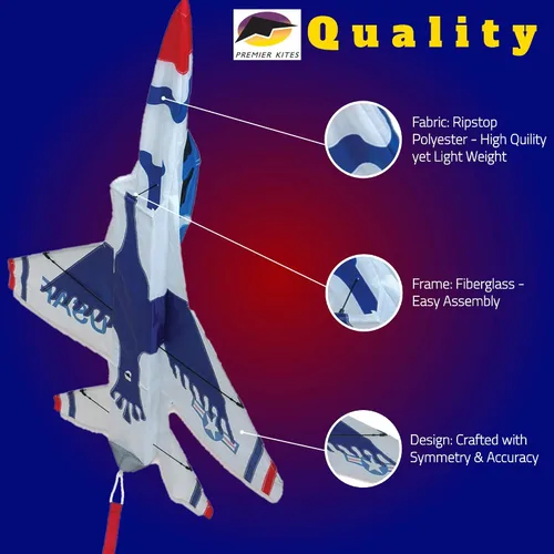 Vista 3 de Premier Kites Cometa Jet 3D - F16 Thunderbird