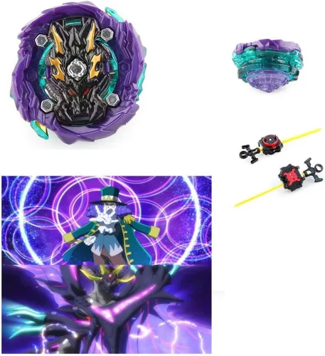 Vista 4 de Bey Fusion Dread Bahamut Blades Bey Burst Blade Battling Top Left and Right String Launcher Blade es compatible con Booster Burst Blade Spinning