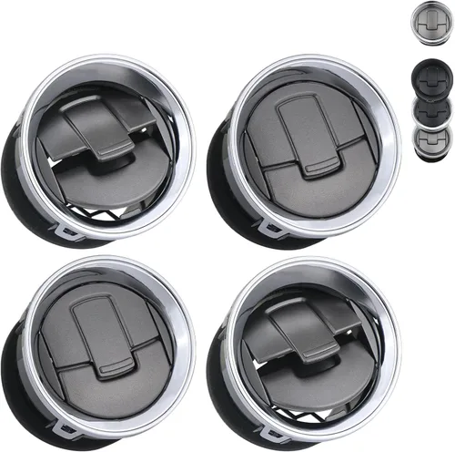 Vista 6 de TQPONLY Rejilla de ventilación del conducto de aire del calentador de AC del tablero (cromo y negro) Compatible con Ford F150 2004-2008/Lincoln Mark
