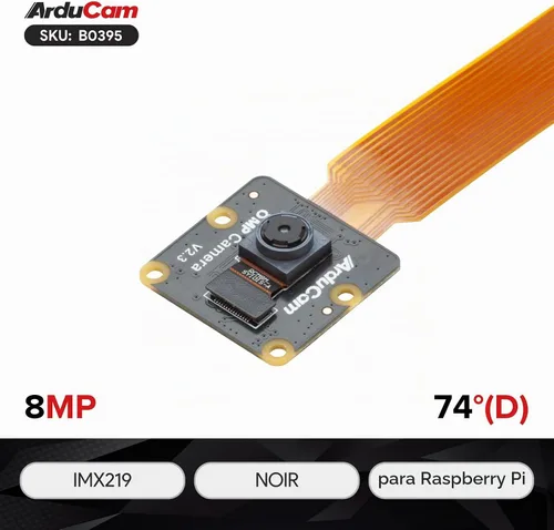 Vista 2 de Arducam para Raspberry Pi Noir módulo de cámara, 8MP IMX219 RPi-CAM-V2 visión nocturna para Raspberry Pi 5, 4B, 3B+, 3B, 2B, Pi Zero y W