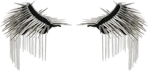 Vista 8 de predolo Punk Goth Rivet Stud Epaulet - Tabla de hombro color plateado