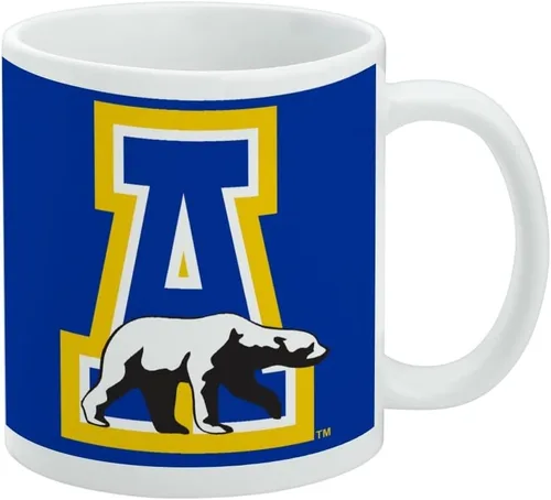 Vista 455 de Taza de cerámica con el logotipo principal de la Universidad Rider, taza de regalo novedosa para café, té y bebidas calientes, 11oz, blanca