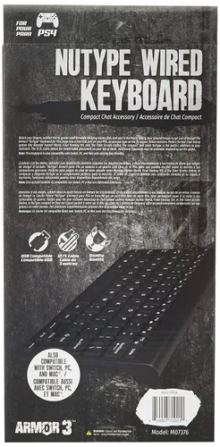 Vista 2 de Armor3 "NuType" Wired Keyboard for PS4