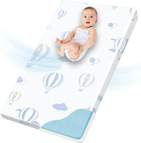 Vista 8 de Colchón Pack and Play, 38 x 26 pulgadas, Pack N Play, con funda extraíble transpirable, colchón portátil plegable de espuma viscoelástica de doble