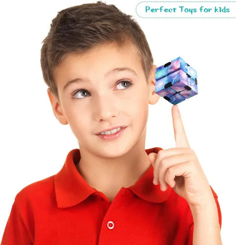Vista 5 de Chivao 48 piezas de cubo infinito juguete sensorial cubo infinito Fidget juguete para aliviar el estrés de mano infinito volteando escritorio