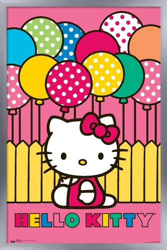 Vista 8 de Trends International Hello Kitty - Póster de pared de Mimmy, 14.725 x 22.375 pulgadas, versión enmarcada de madera de granero