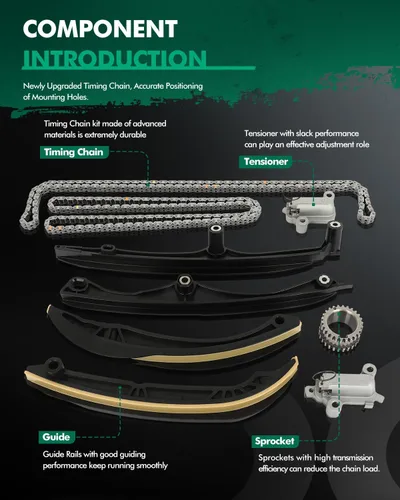 Vista 3 de SCITOO Kit de cadena de distribución adecuado para Hyundai Azera para Hyundai Santa Fe para Hyundai Sonata para Kia Sedona para Kia Sorento