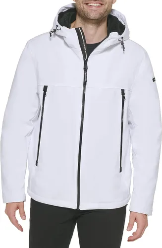Vista 7 de Calvin Klein Abrigos de invierno para hombre - Chaqueta softshell con capucha forrada de sherpa