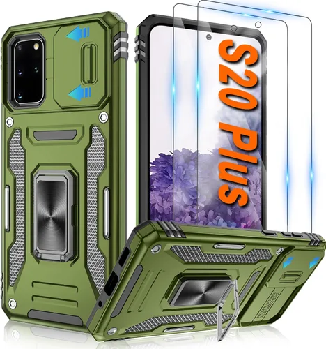 Vista 48 de Atump Funda para Motorola Moto G Play 2024 (4G) con [paquete de 2] protector de pantalla HD y cubierta para cámara deslizante, soporte de anillo
