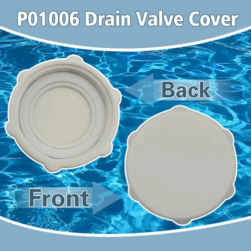 Vista 3 de P01006 Tapa de válvula de drenaje para piscinas Coleman sobre el suelo, válvula de repuesto blanca resistente (blanco 1 unidad)
