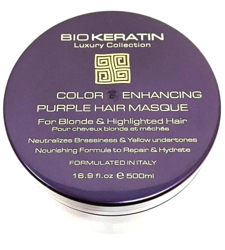 Vista 2 de Mascarilla para el cabello morado con queratina bio 16.9 fl oz