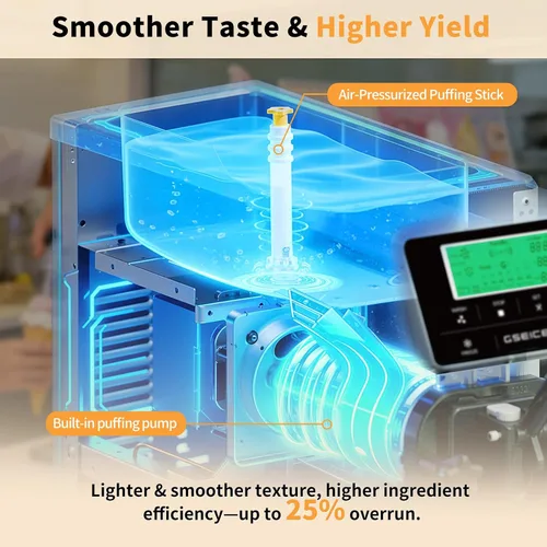 Vista 3 de Máquina de helados - Máquina de helado de un solo sabor de 3.5 gales/H, máquina de helado suave de 5 pulgadas con máquina de servicio suave