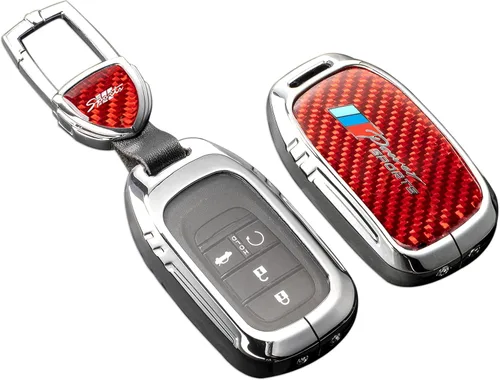 Vista 13 de Funda para llavero BMW con llavero, fibra de carbono real, protección de aleación de zinc, compatible con BMW 1 3 4 5 6 7 Series X1 X3 X4 M5 M6 GT3