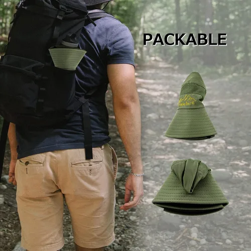 Vista 2 de Surblue Boonie - Sombrero de sol para exteriores, transpirable, ala ancha, protección UV, sombrero de pesca