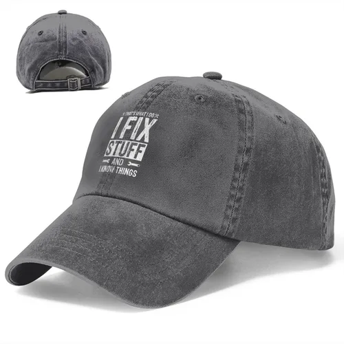 Vista 5 de I Fix Stuff Hat That's What I Do I Fix Stuff and I Know Things Baseball Cap Funny Cool Hat for Men
