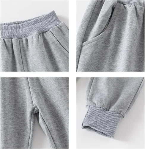 Vista 5 de Paquete de 3 pantalones deportivos elásticos con cordón para bebé, de algodón, dinosaurio, con bolsillos