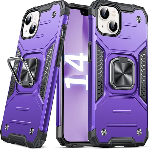 Vista 115 de Anqrp Funda resistente para iPhone 6/7/8/SE/SE2 con soporte de anillo mejorado y agarre, grado militar, a prueba de golpes, resistente y robusta