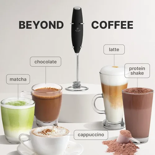 Vista 531 de Zulay Milk Boss Espumador de leche potente manual, hace espuma para latte, batidor para mezclar bebidas, café, miniespumador para capuchino, frappé