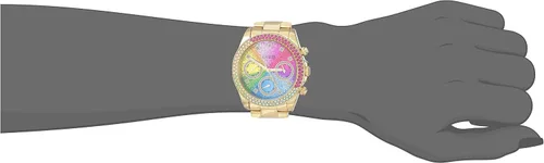 Vista 2 de GUESS US - Reloj multifunción de tono dorado y arcoíris para mujer Oro