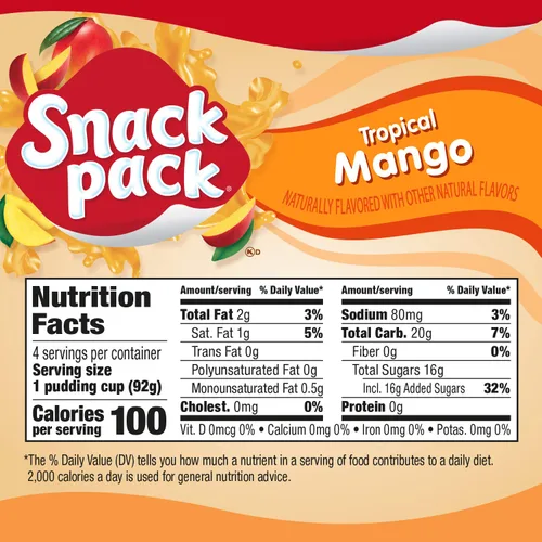 Vista 35 de Snack Pack Tazas de pudín con sabor a pastel de crema de plátano, 3.25 onzas, 4 unidades (paquete de 12)