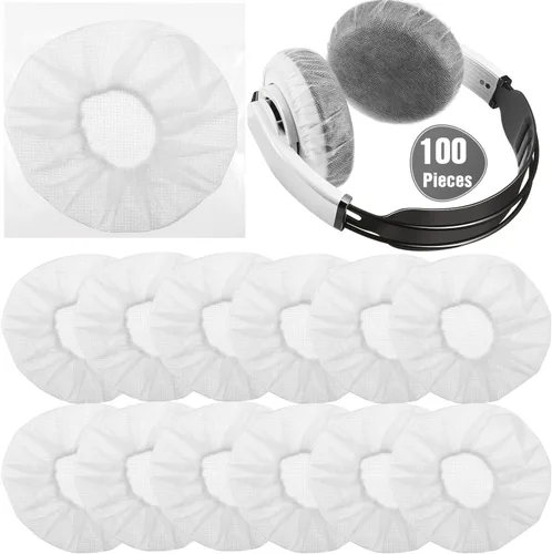 Vista 11 de BBTO 100 piezas desechables sobre la oreja cubiertas elásticas para Negro