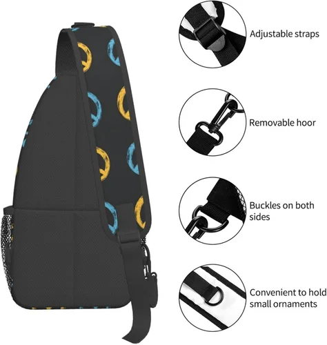 Vista 3 de Small Crossbody Bags for Women Men - Vintage Peace Symbol Print Adjustable Shoulder Bag Fanny Packs Belt Sling Bag Crossbody Purses Backpack for