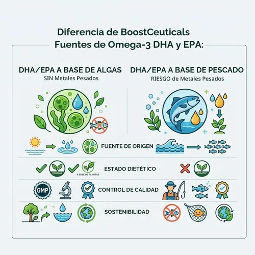 Vista 7 de Aceite de algas vegano Omega 3 DHA 410mg - Sin regusto a pescado, suministro para 60 días