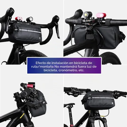 Vista 7 de Rhinowalk Bolsa de Bicicleta Impermeable, Bolsa de Manillar de Bicicleta, Bolsa de Cesta Frontal de Bicicleta, Bolsa de Hombro, Bolsa de Cintura