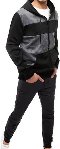 Vista 6 de Conjuntos deportivos de otoño e invierno para hombre, conjunto de sudadera con capucha y pantalones de ocio, ropa suave de invierno