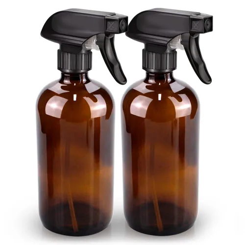 Vista 8 de Bontip Botella pulverizadora de vidrio de 16 onzas para limpieza, plantas Ámbar