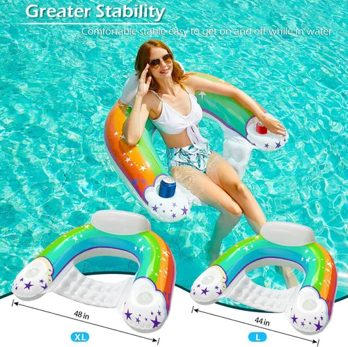 Vista 5 de Jasonwell Silla flotante inflable para piscina - Flotadores de piscina, silla flotante para piscina, flotadores de descanso para piscina, silla