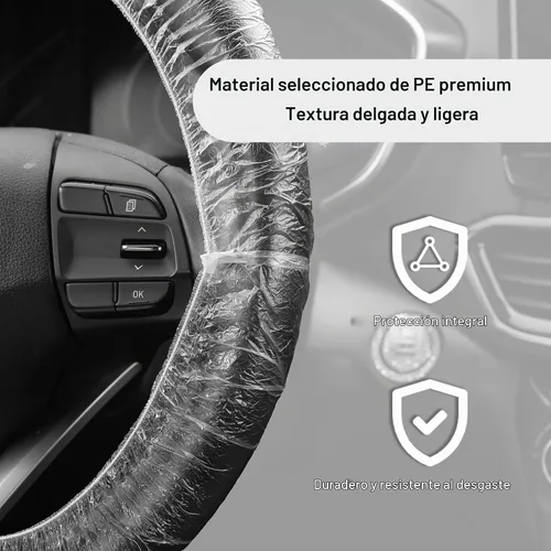 Vista 3 de 100 unidades de fundas desechables para volante, protector desechable para volante con elástico para evitar rozaduras y arañazos, funda universal