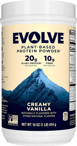 Vista 8 de Paquete de proteína Evolve en polvo, vainilla ideal, 0.71 oz de proteína, 1 libra + botella Evolve Blender, sin BPA, 24 onzas