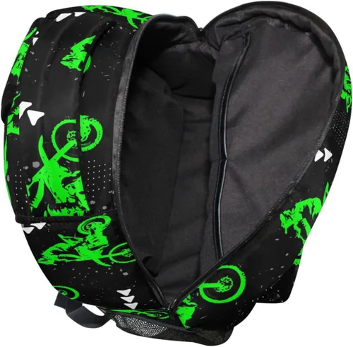 Vista 5 de Mochila para niños todoterreno con múltiples bolsillos de gran capacidad, bolsa escolar con etiqueta de nombre, 1616.9 pulgadas, Verde, Mochilas