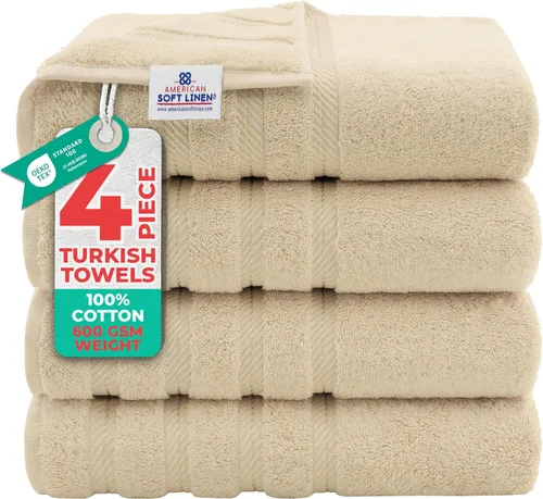 Vista 127 de American Soft Linen - Juego de toallas de 3 piezas, 1 toalla de baño, 1 toalla de mano y 1 toalla pequeña, 100% algodón turco para baño, juego