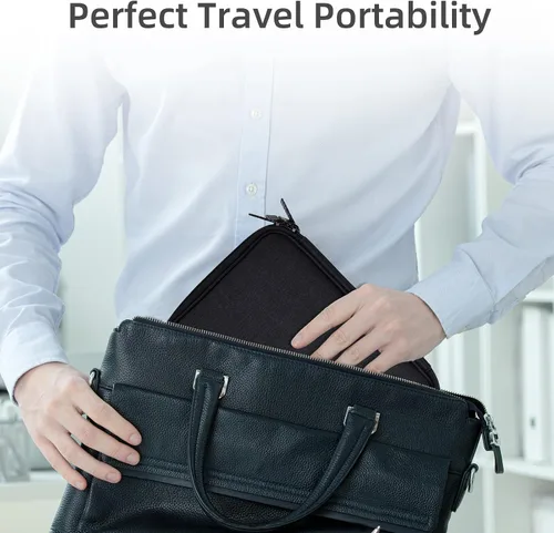 Vista 6 de Organizador de artículos electrónicos, estuche de viaje, organizador de cables, accesorios de viaje, esenciales para mujeres y hombres, bolsa