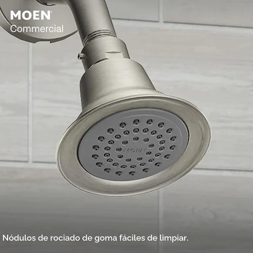 Vista 3 de Moen Sistema de Ducha Comercial Classic Posi Temp con Ducha de Mano para Baño, Válvula Requerida, Acabado Níquel Cepillado, T8342EP15CBN