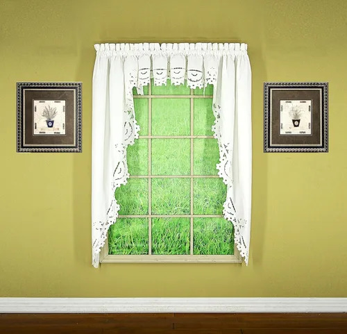 Vista 15 de Today's Curtain Imperial Classic - Cenefa de corte dibujada, 14 pulgadas, color beige