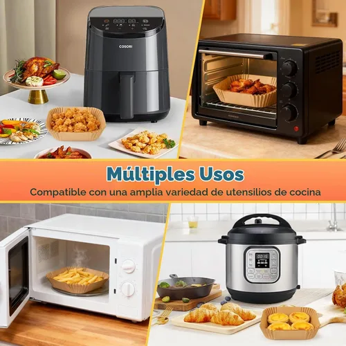 Vista 6 de BYKITCHEN 120 forros pequeños para freidora de aire de 5.5 pulgadas