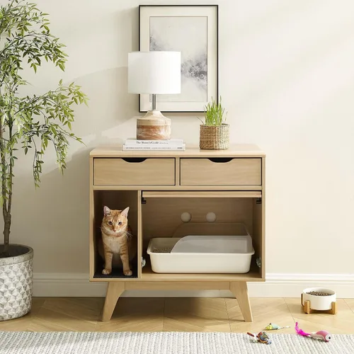 Vista 2 de Modway EEI-6796-OAK Render Gato Gabinete, Roble