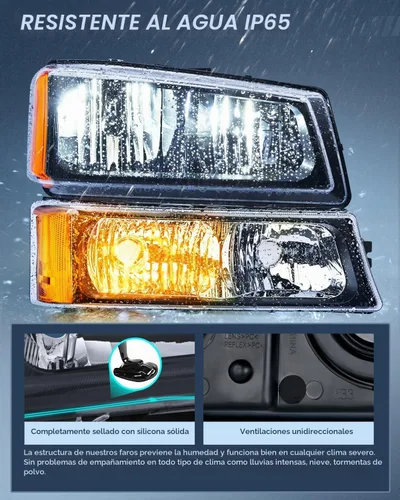Vista 4 de Faros delanteros Nilight Silverado 2003-2006